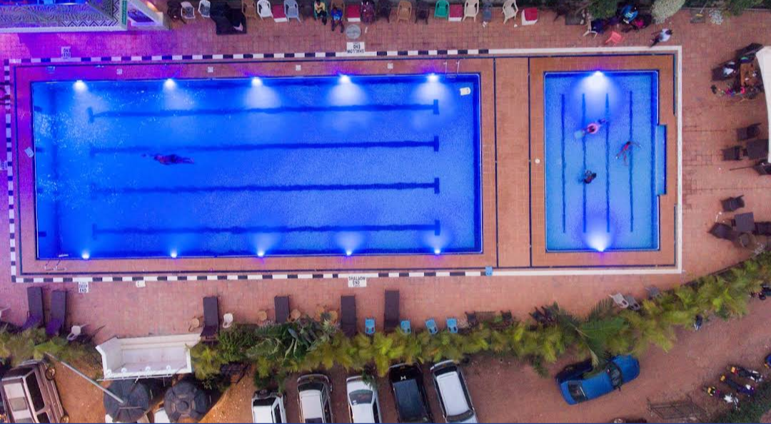 ariel view of swimming pool in kampala